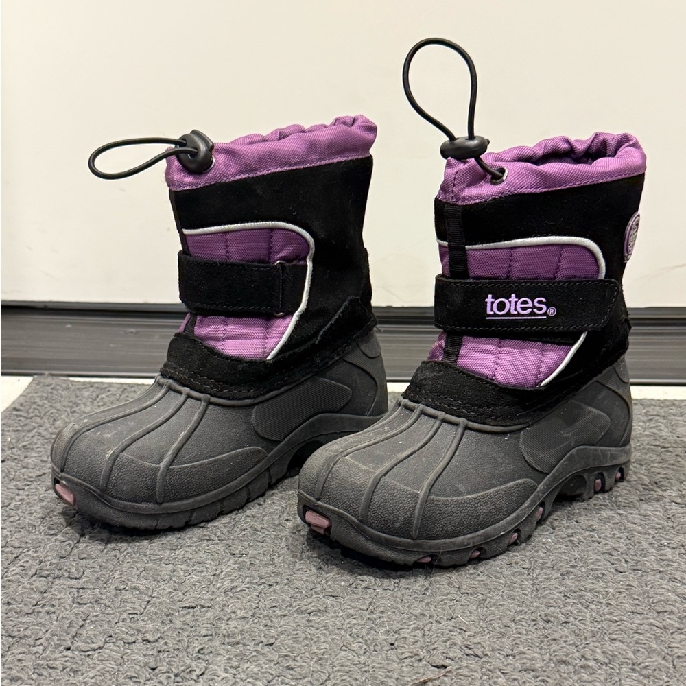 Totes Black and Purple Winter Snow Boots - youth size 12